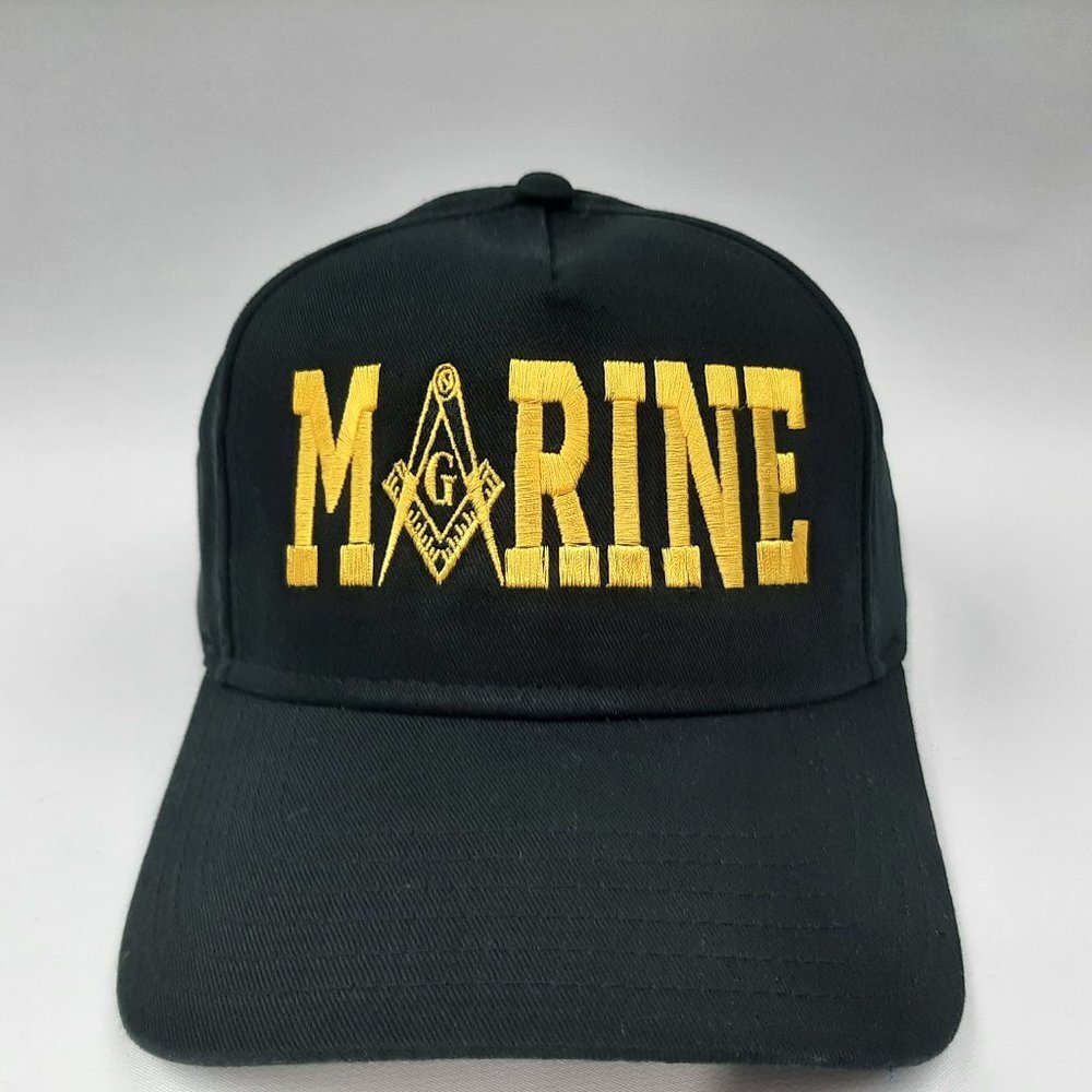 Mason Marine Hat Cap Black 100% Cotton Strapback Adjustable